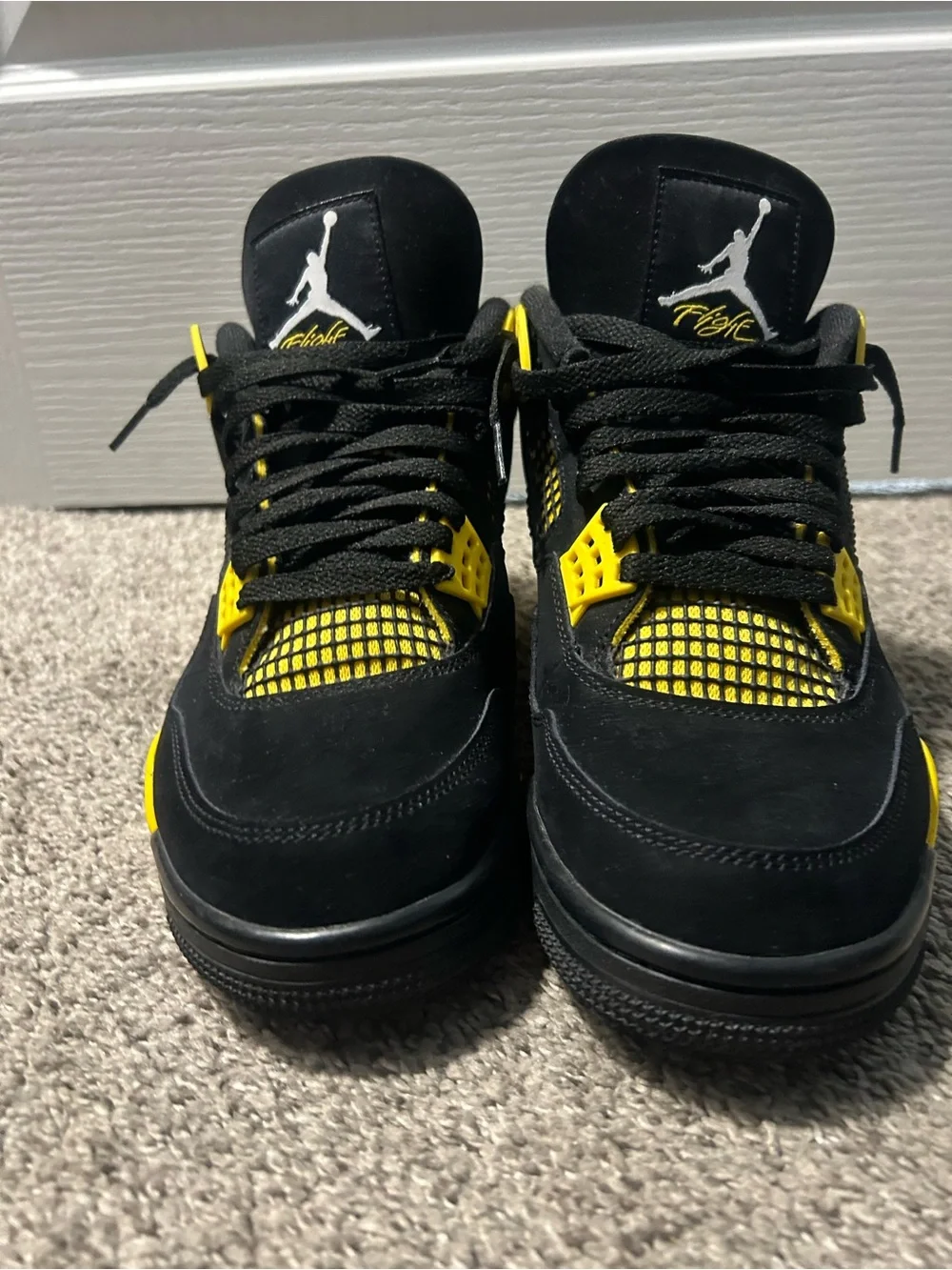 Jordan Men's Sneakers - Black/Yellow Retro Style